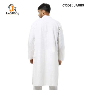 White Color Formal Fashionable Khadi Panjabi back